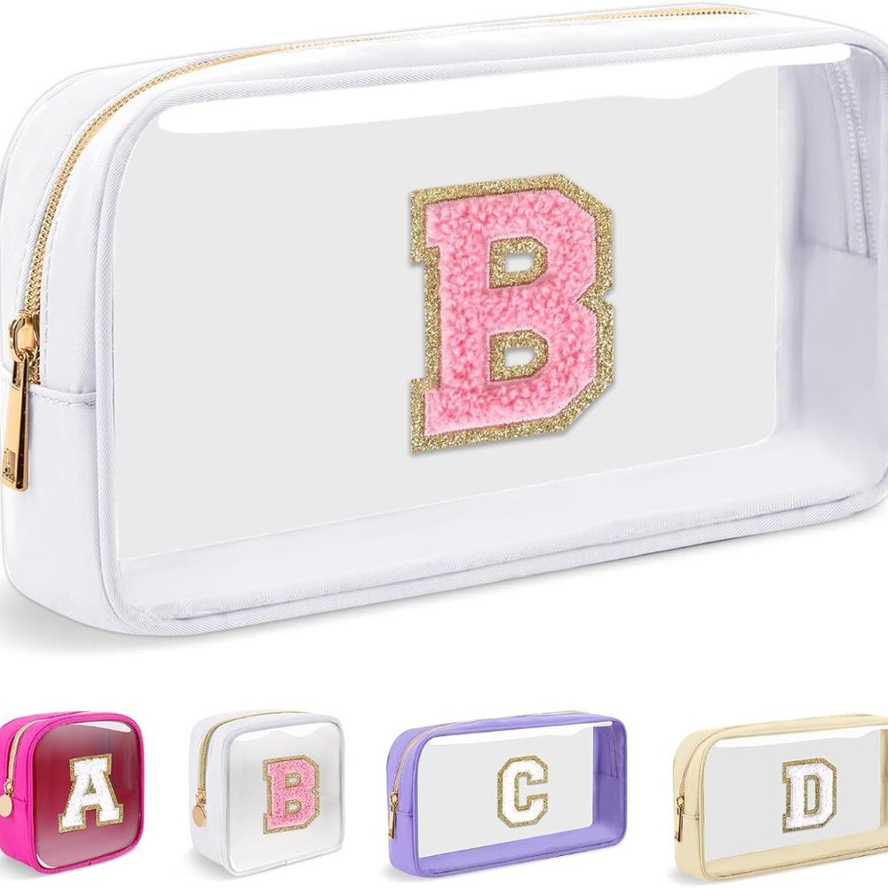 Small Clear Personalized Initial Makeup Bag,Nylon… - image 1
